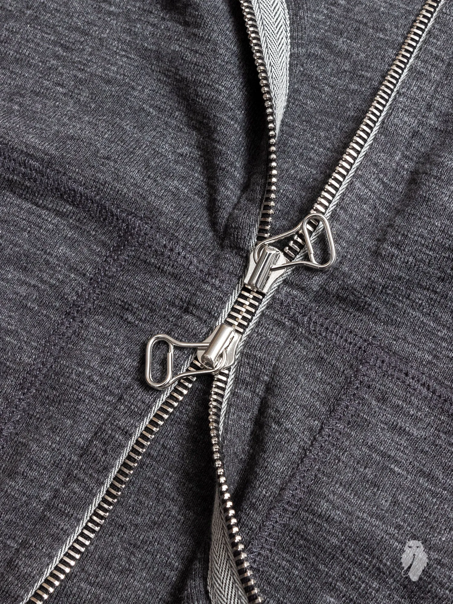 1x1 Slub Zip Hoodie in Heather Charcoal