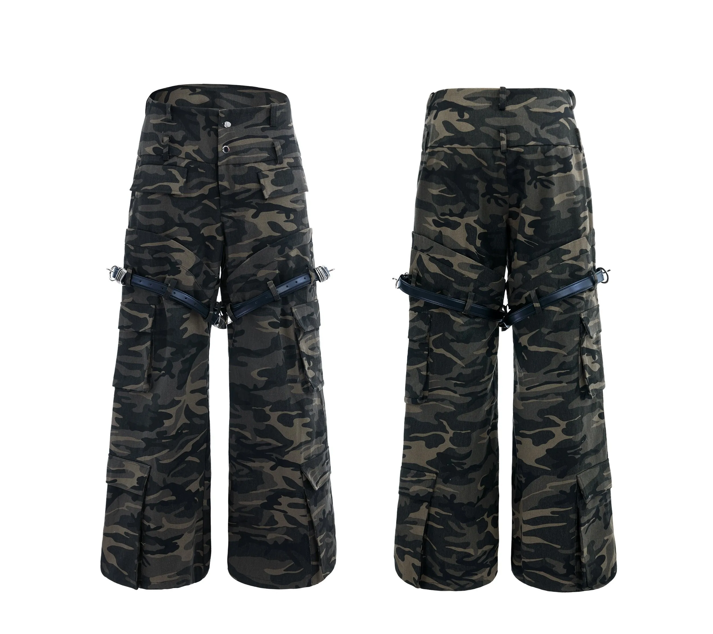 【24s Dec.】Small Belt Design Camouflage Overalls