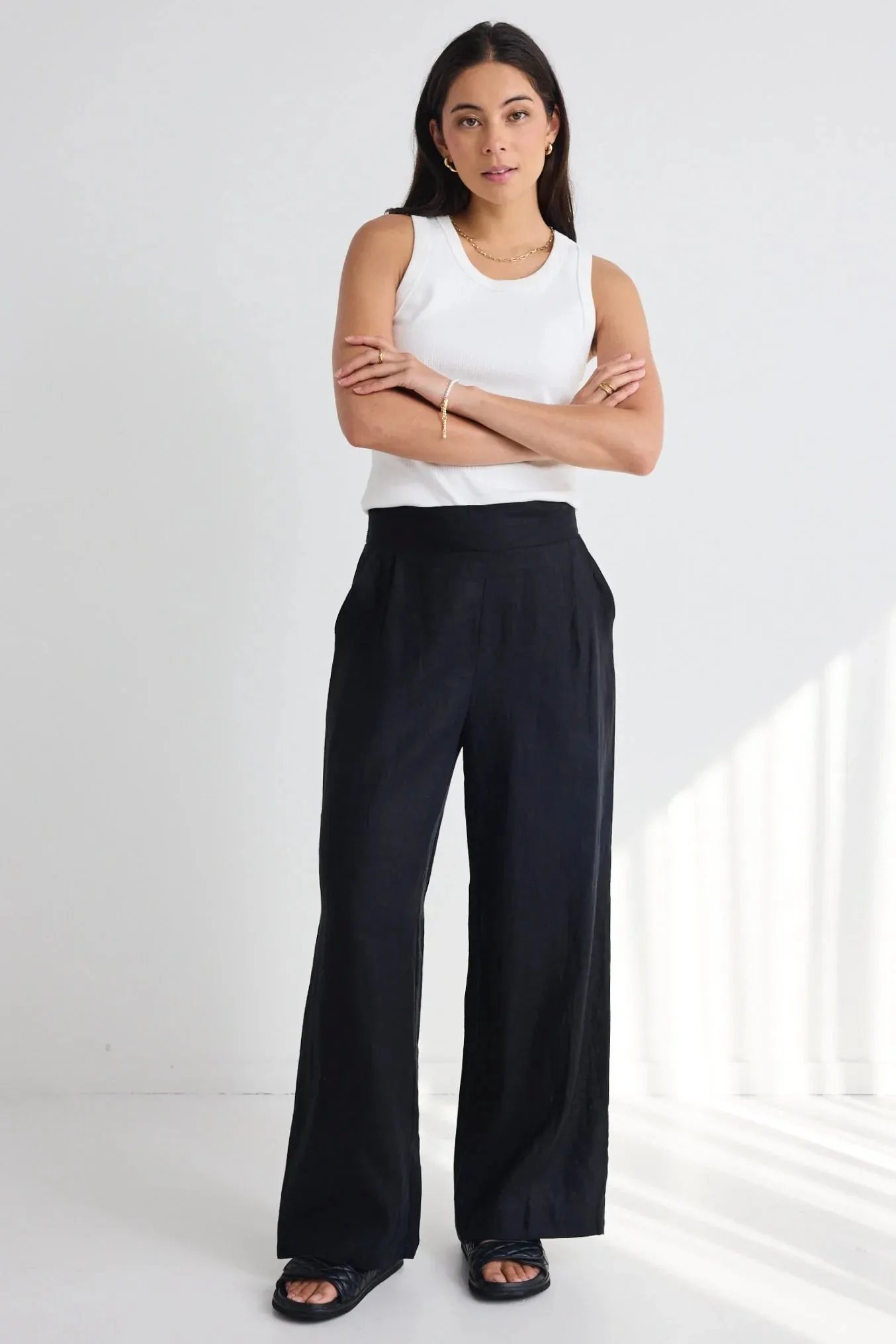 Among the Brave Guardian Black Linen Pant