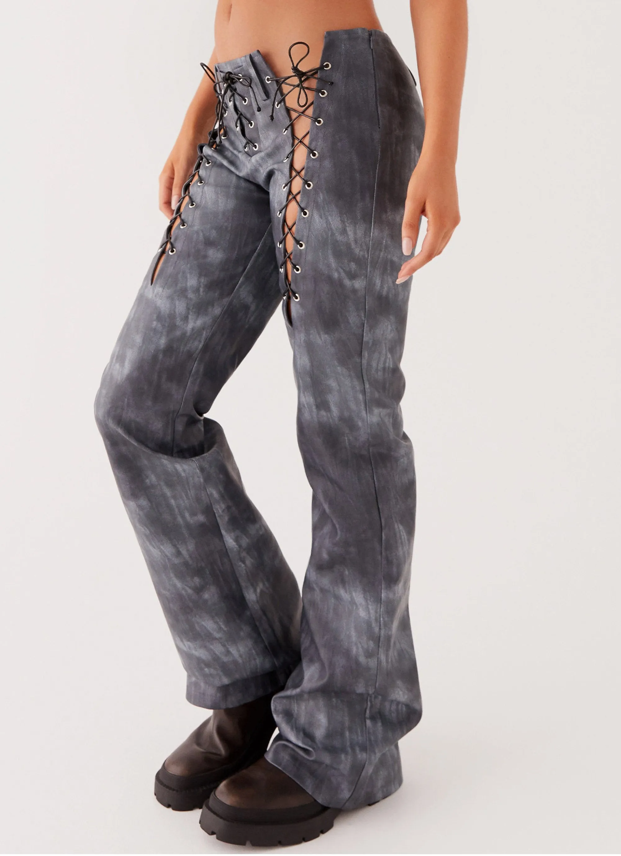 Better When I'm Dancing Lace Up Pants - Graphite