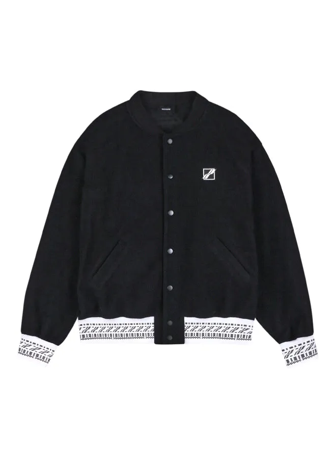 Black Washed Logo Print Jacket