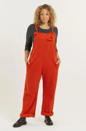 Burnt Orange Recycled Wood Denim Lou-Barker Dungaree