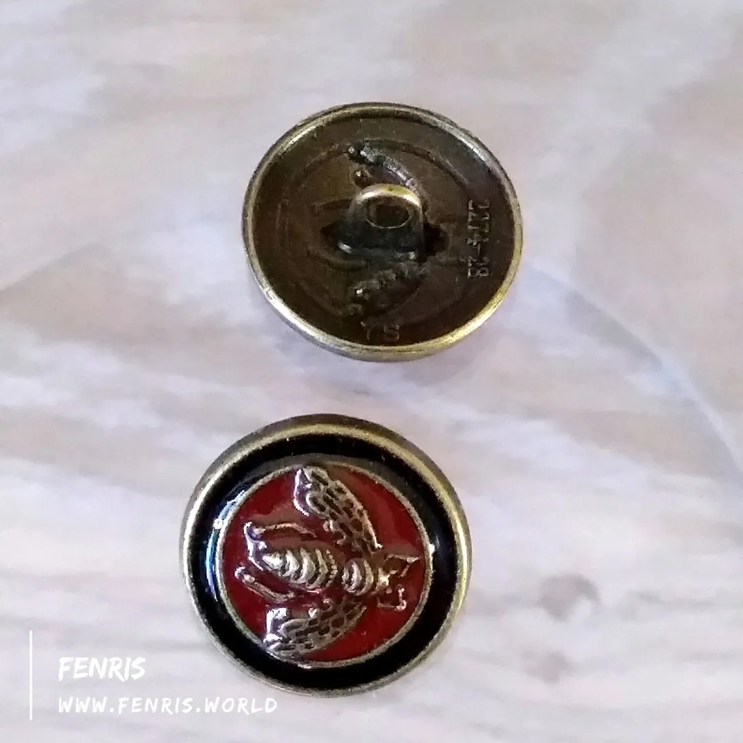 Buttons Gold Black & Red Enamel Bee Motif