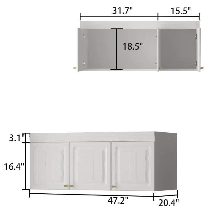 Clothes Closet Storage Cabinet with Metal Handles for Small Spaces