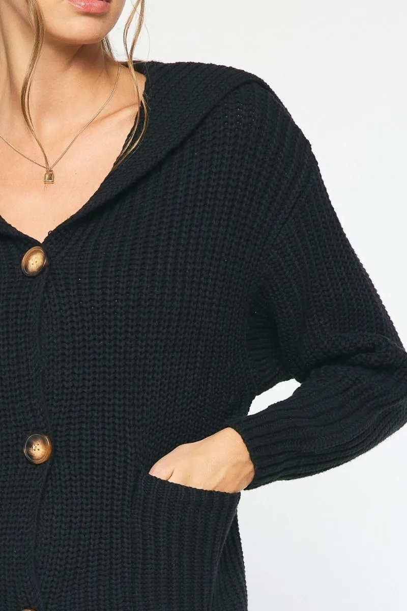 Cozy Couture Knit Cardigan - Black