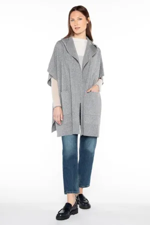 Doubleknit Hooded Slvless Cardi