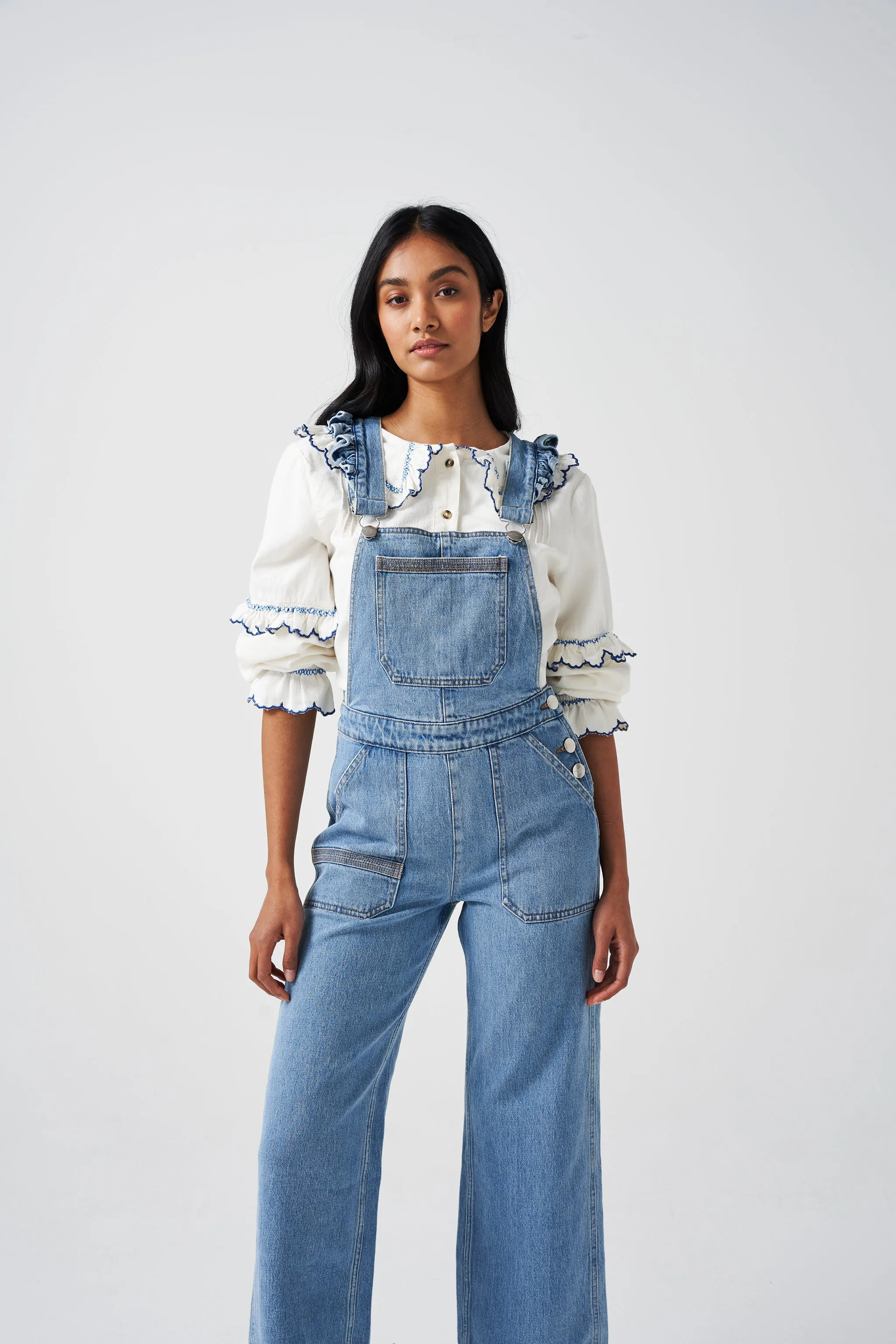 Elodie Frill Overalls in Rodeo Vintage