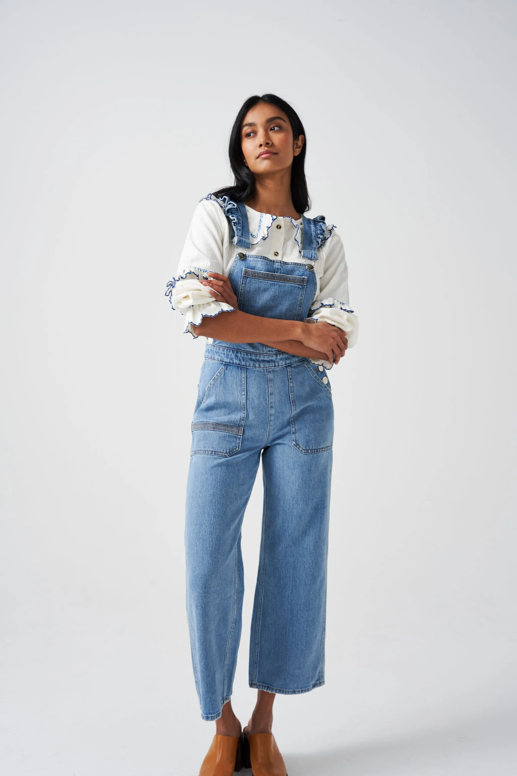 Elodie Frill Overalls in Rodeo Vintage