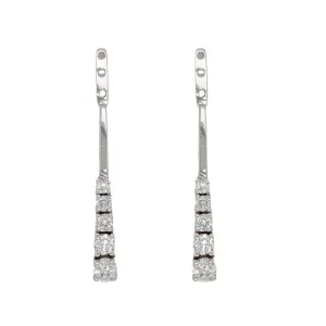 Estate: 18K White Gold Diamond Drop Earring Jackets