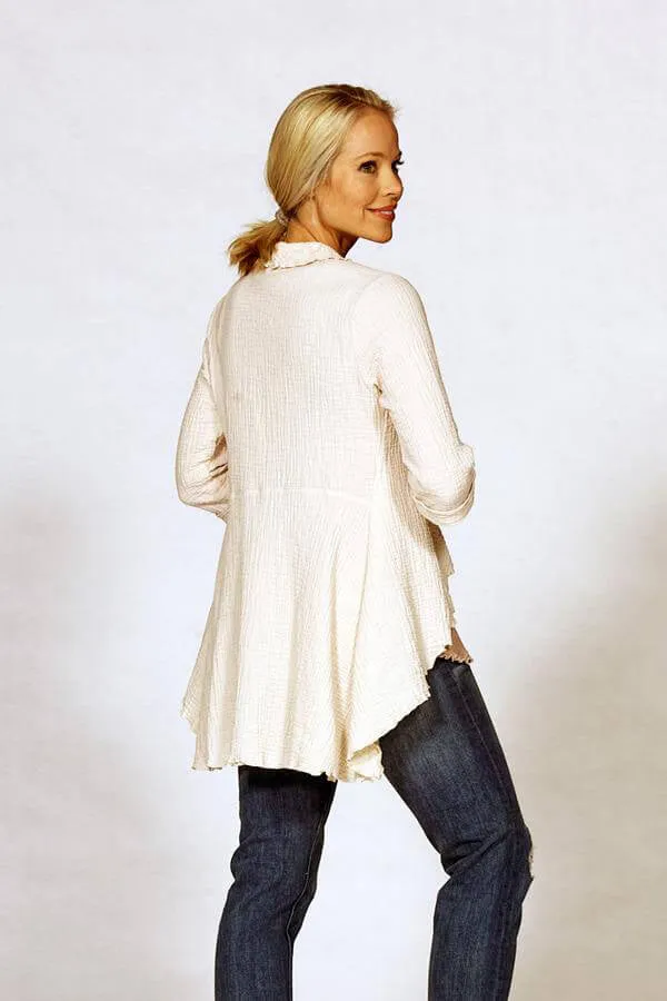 gauze button front cardigan