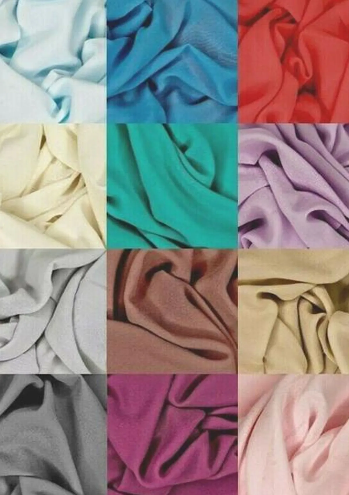 Georgette Chiffon Plain Crepe Dyed Fashion Fabric 60" Decoration, Craft & Dress ( GEORGETTE 1 )