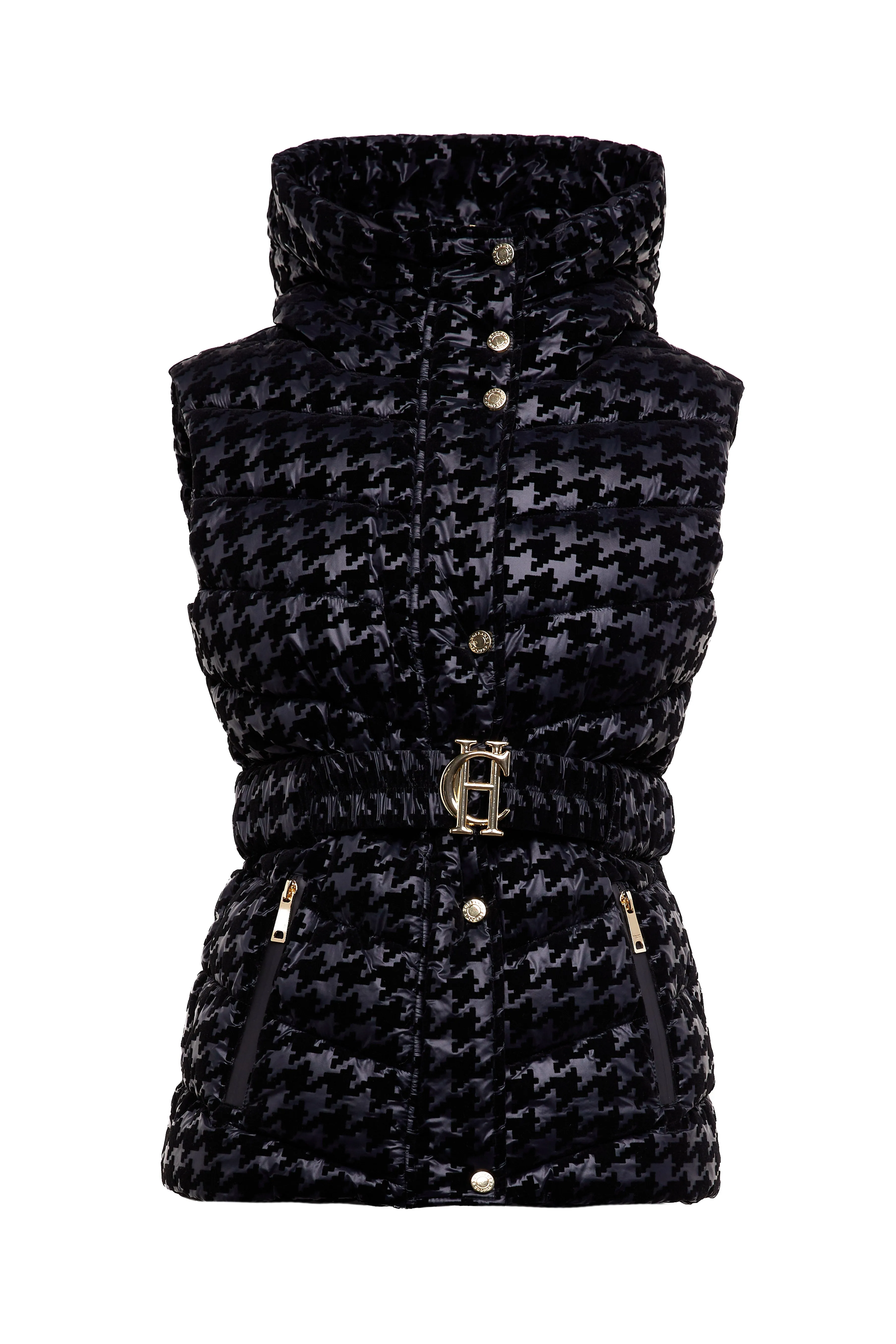 Holland Cooper Vermont Ladies Gilet in Mono Houndstooth