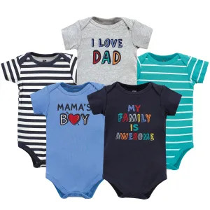 Hudson Baby Cotton Bodysuits, Boy Bold Family