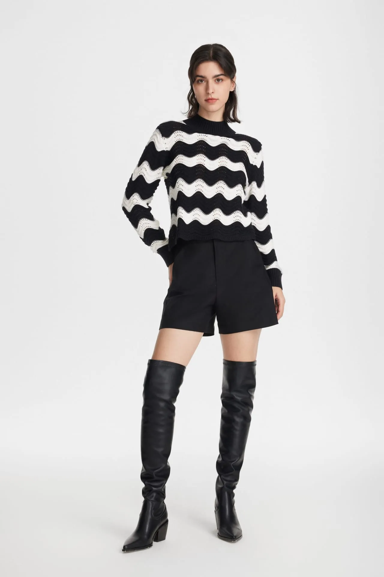 Jacquard Cotton Wool Pullover