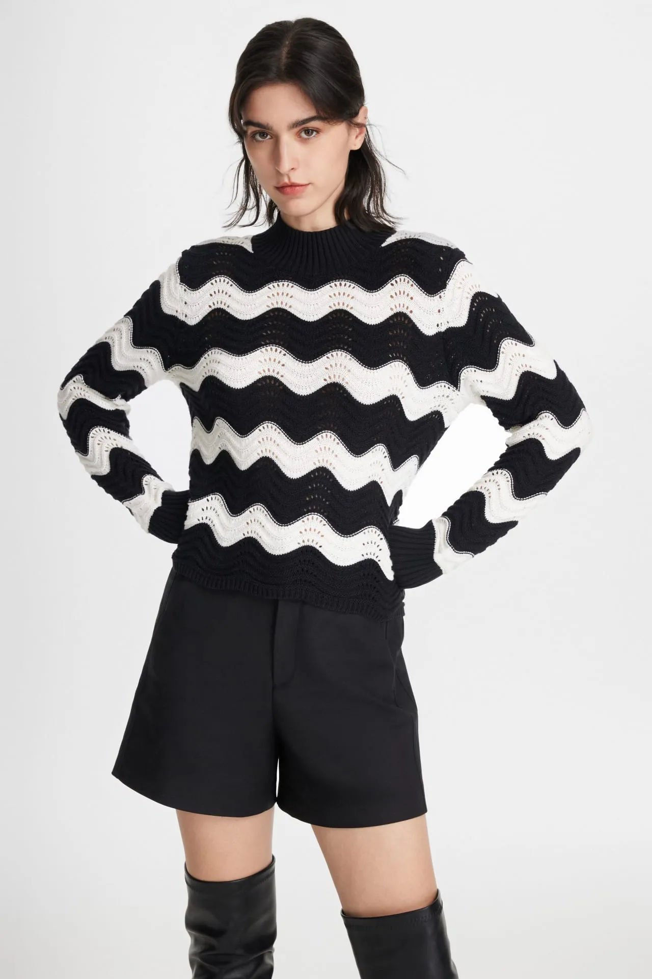 Jacquard Cotton Wool Pullover