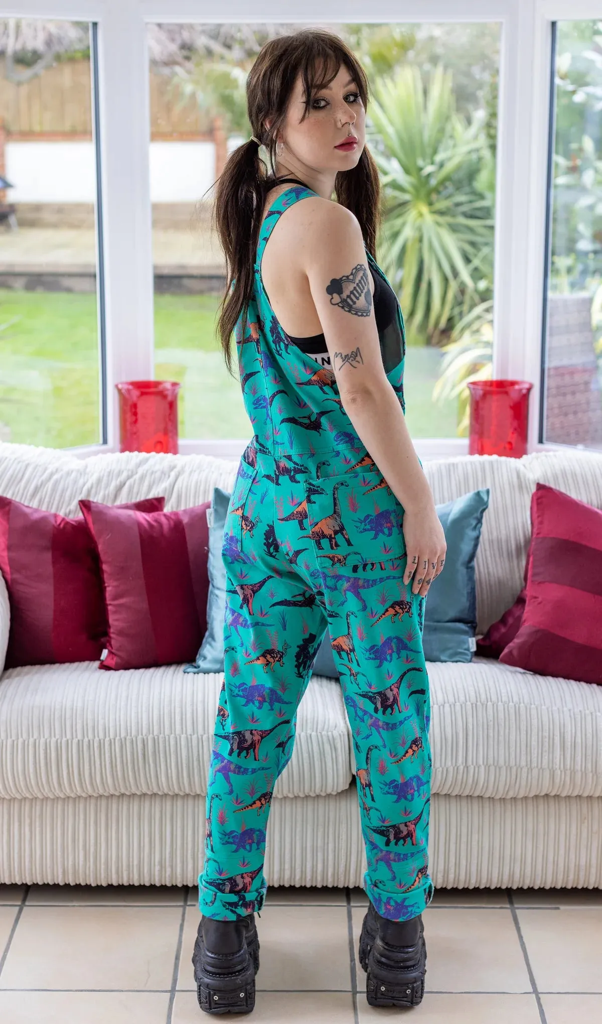 Jade Adventure Dino Dungarees