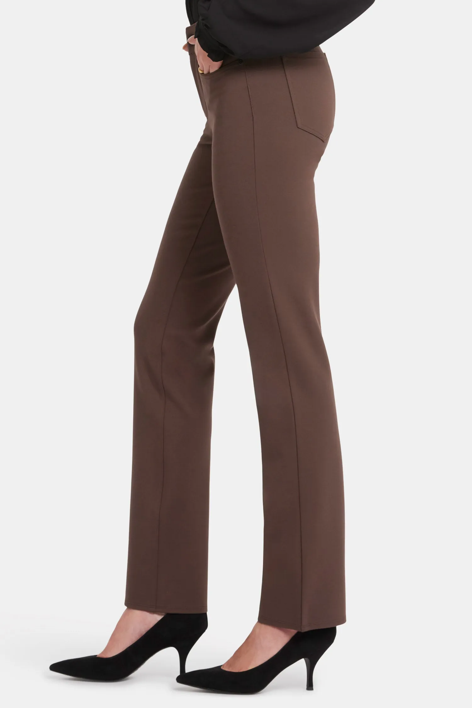 Marilyn Straight Pants In Petite - Coffee Bean