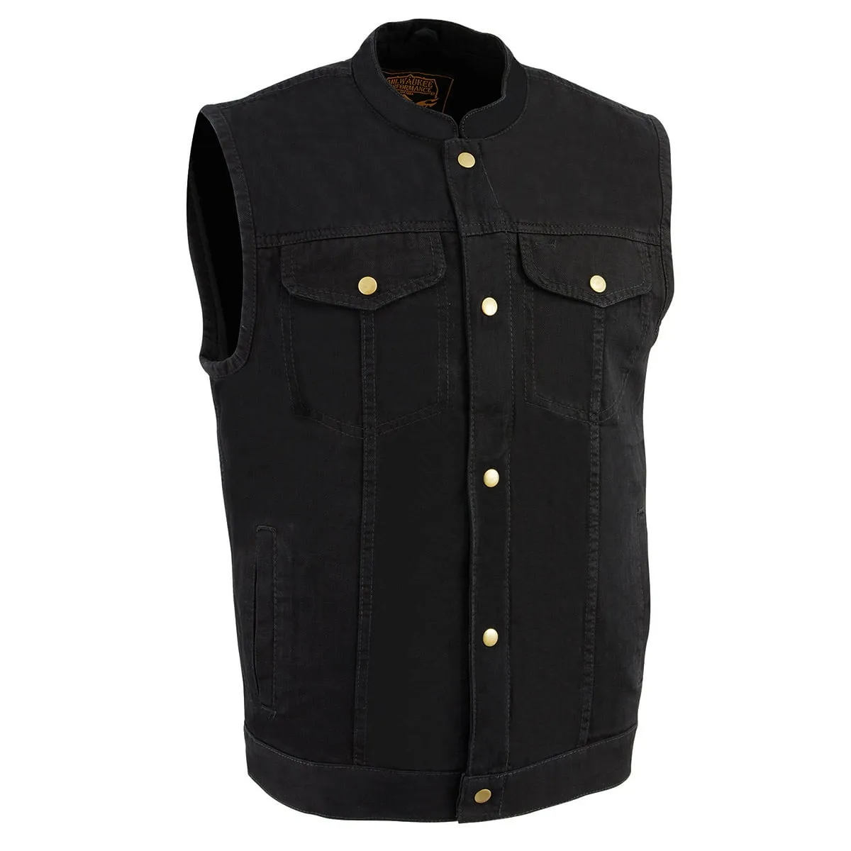 Milwaukee Leather DM2238 Men's Classic Black Denim Club Style Vest