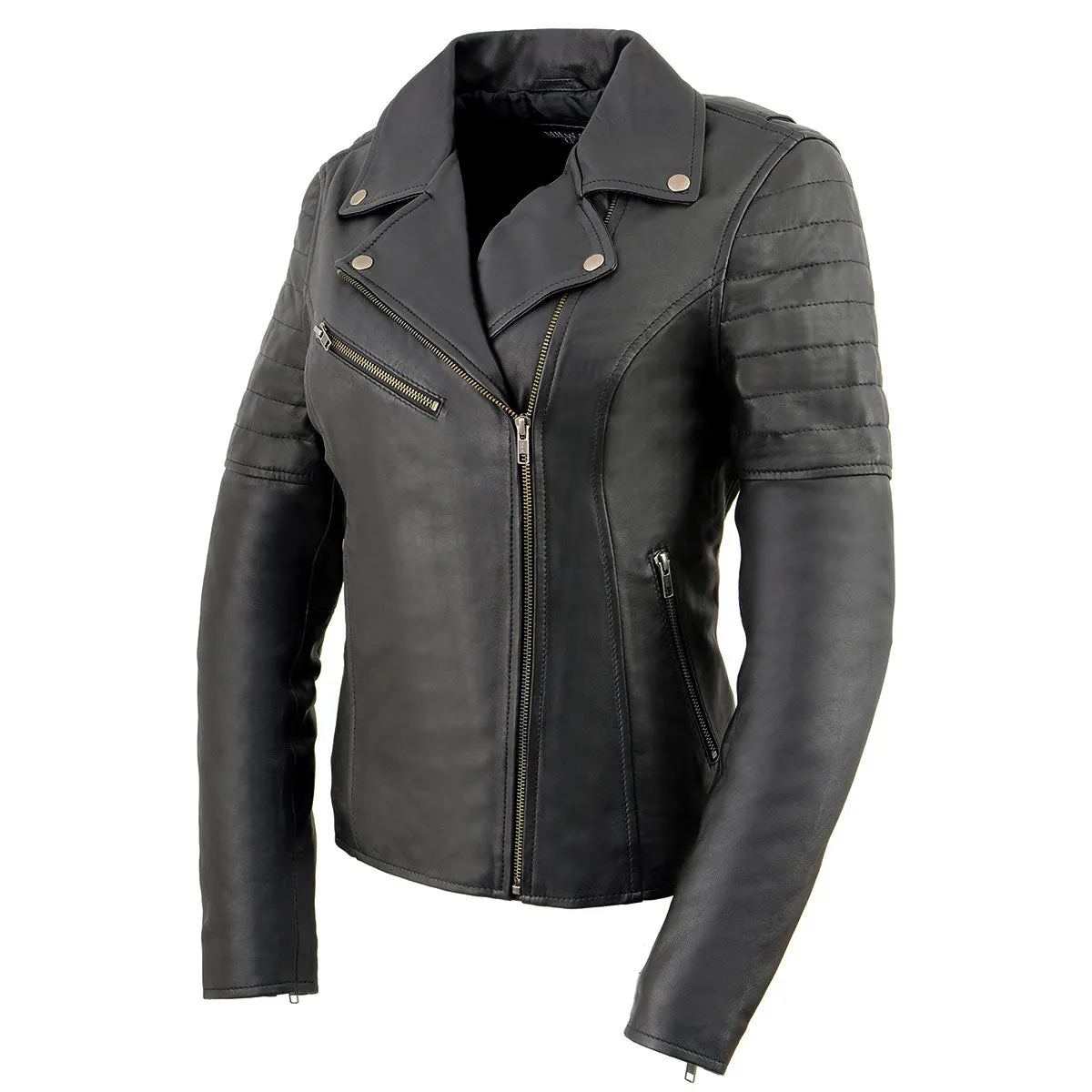 Milwaukee Leather SFL2870 Women's ‘Duchess’ Black Motorcycle Style Fashion Casual Leather Jacket