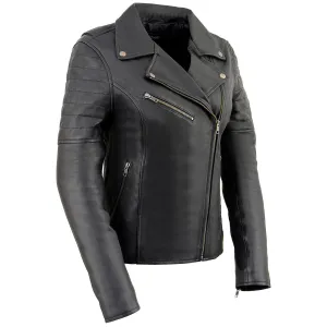 Milwaukee Leather SFL2870 Women's ‘Duchess’ Black Motorcycle Style Fashion Casual Leather Jacket