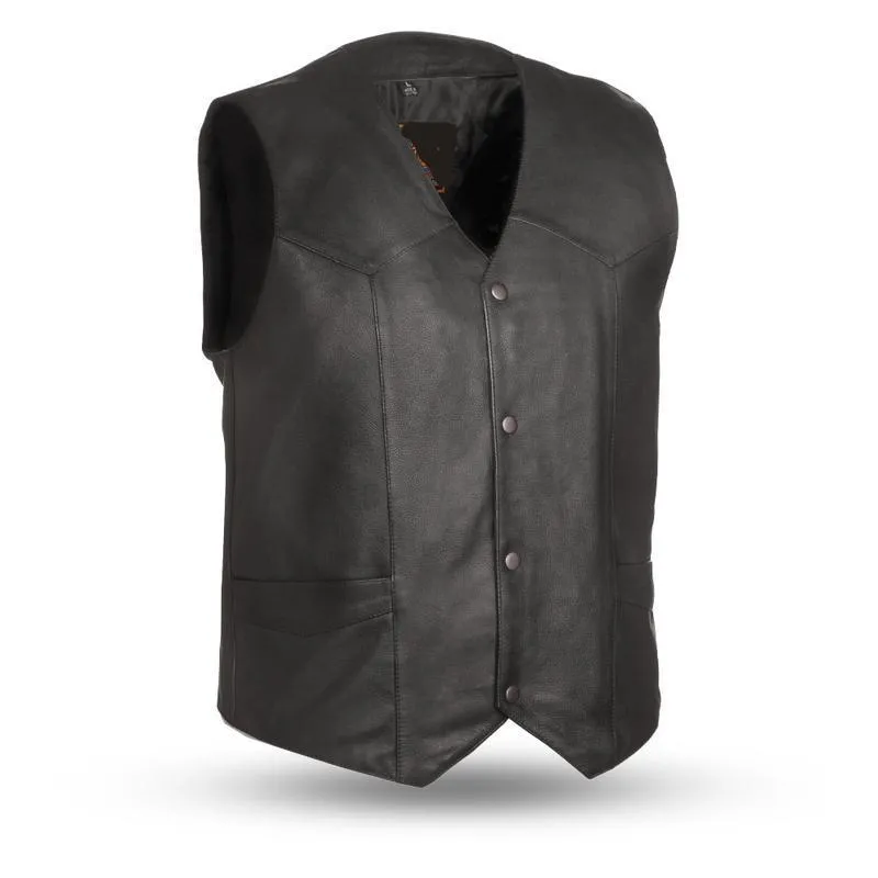 MKL - Vegan Men's Motorcycle Western Style Leather Vest