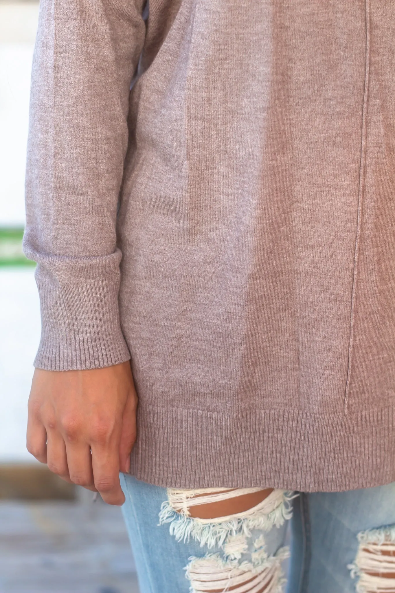 Mocha V-Neck Sweater