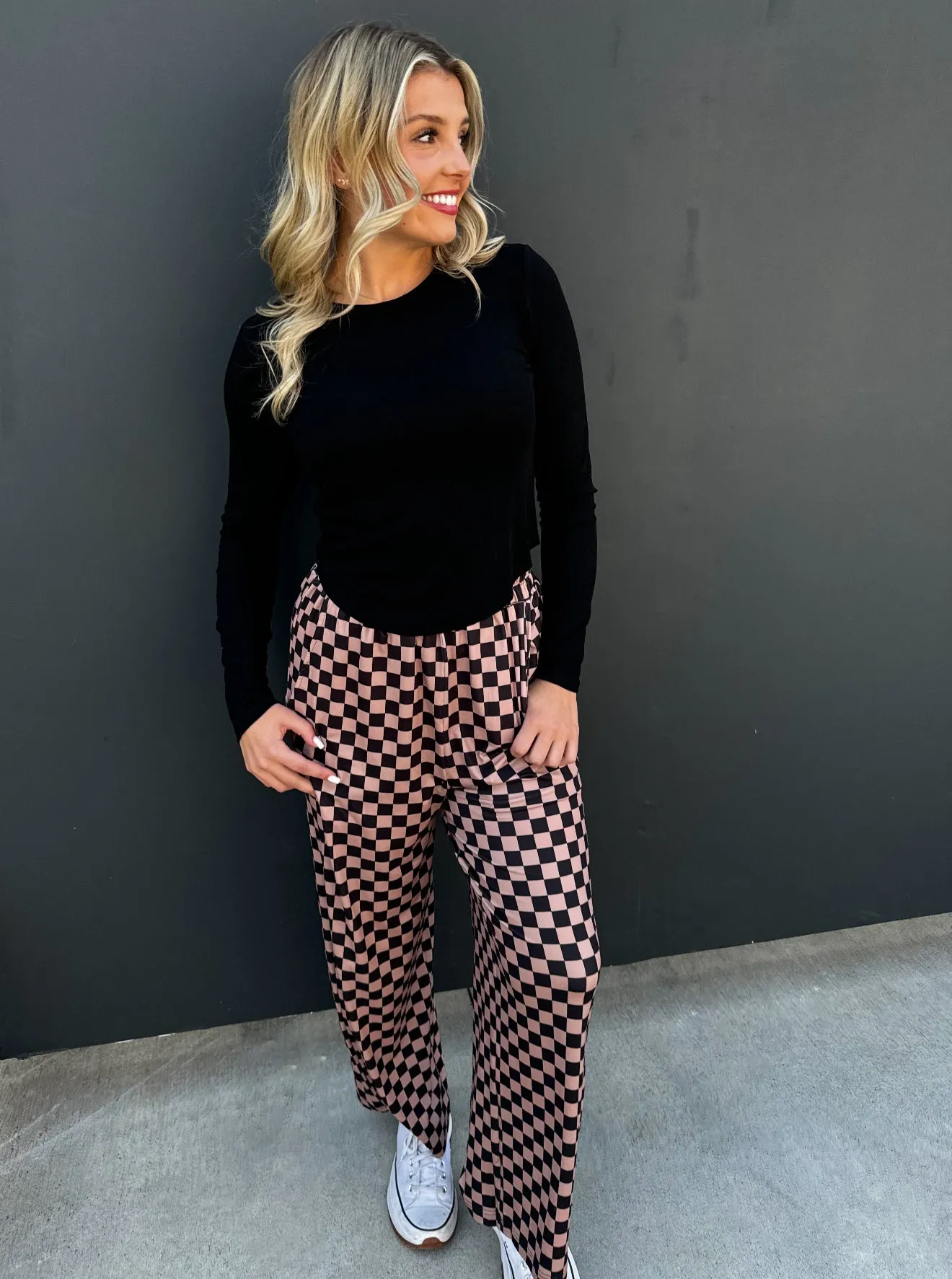 PRE-ORDER Bold Block Checker Pants - Neutrals