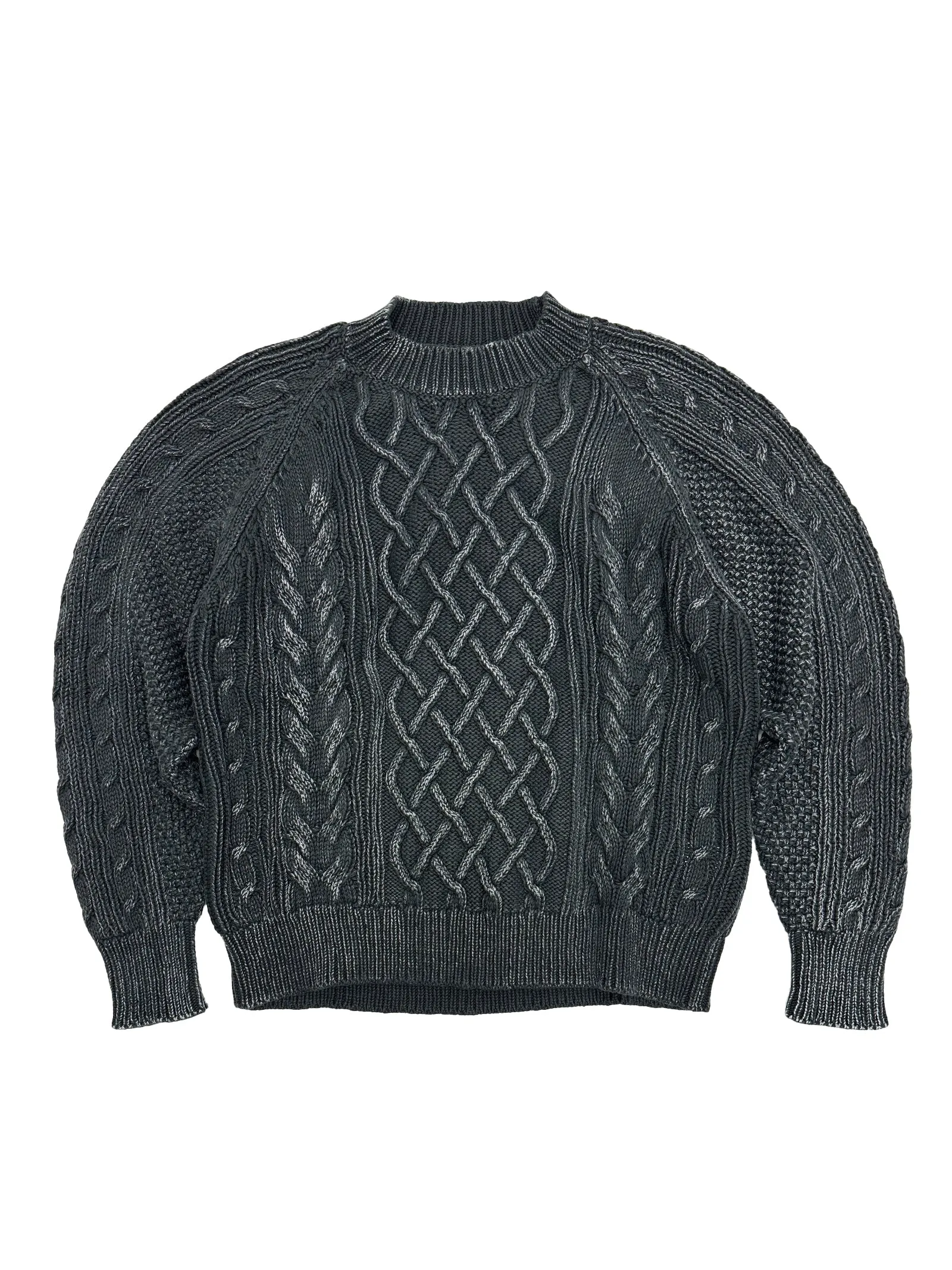 Raglan Cable in Washed Black