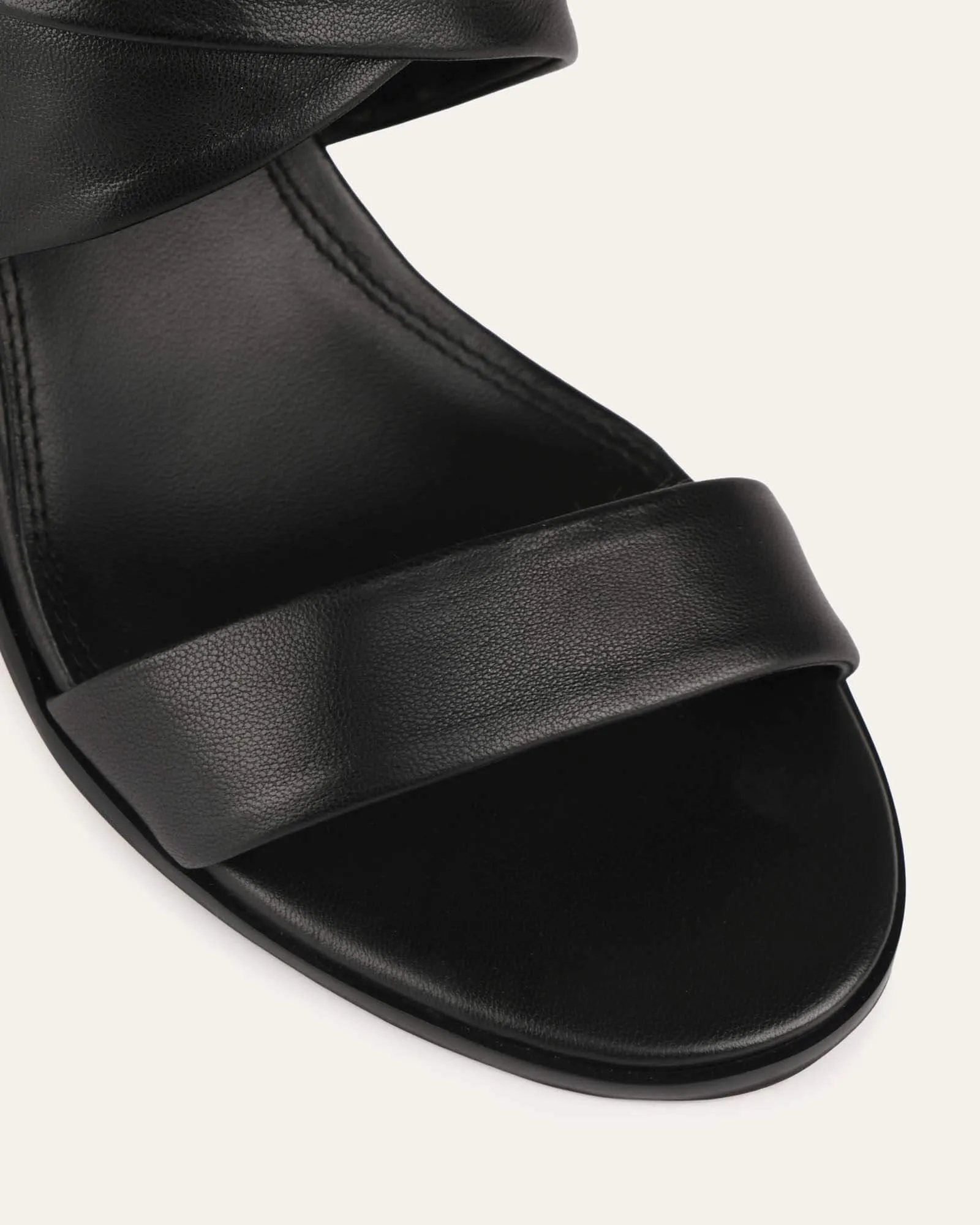 RANI MID HEEL SANDALS BLACK LEATHER