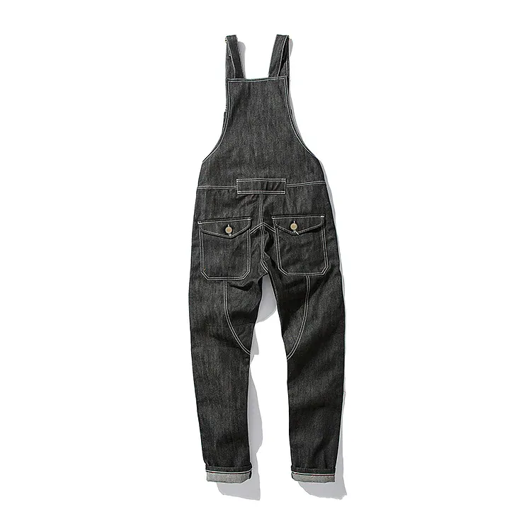 Retro Washed Denim Overalls