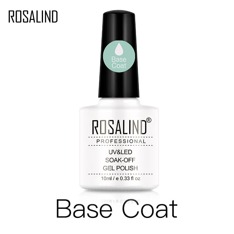 ROSALIND Nail Base Coat Air Dry Bright For Nail Art Design LED/UV Lamp