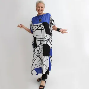 Royal Blue Abstract Kaftan