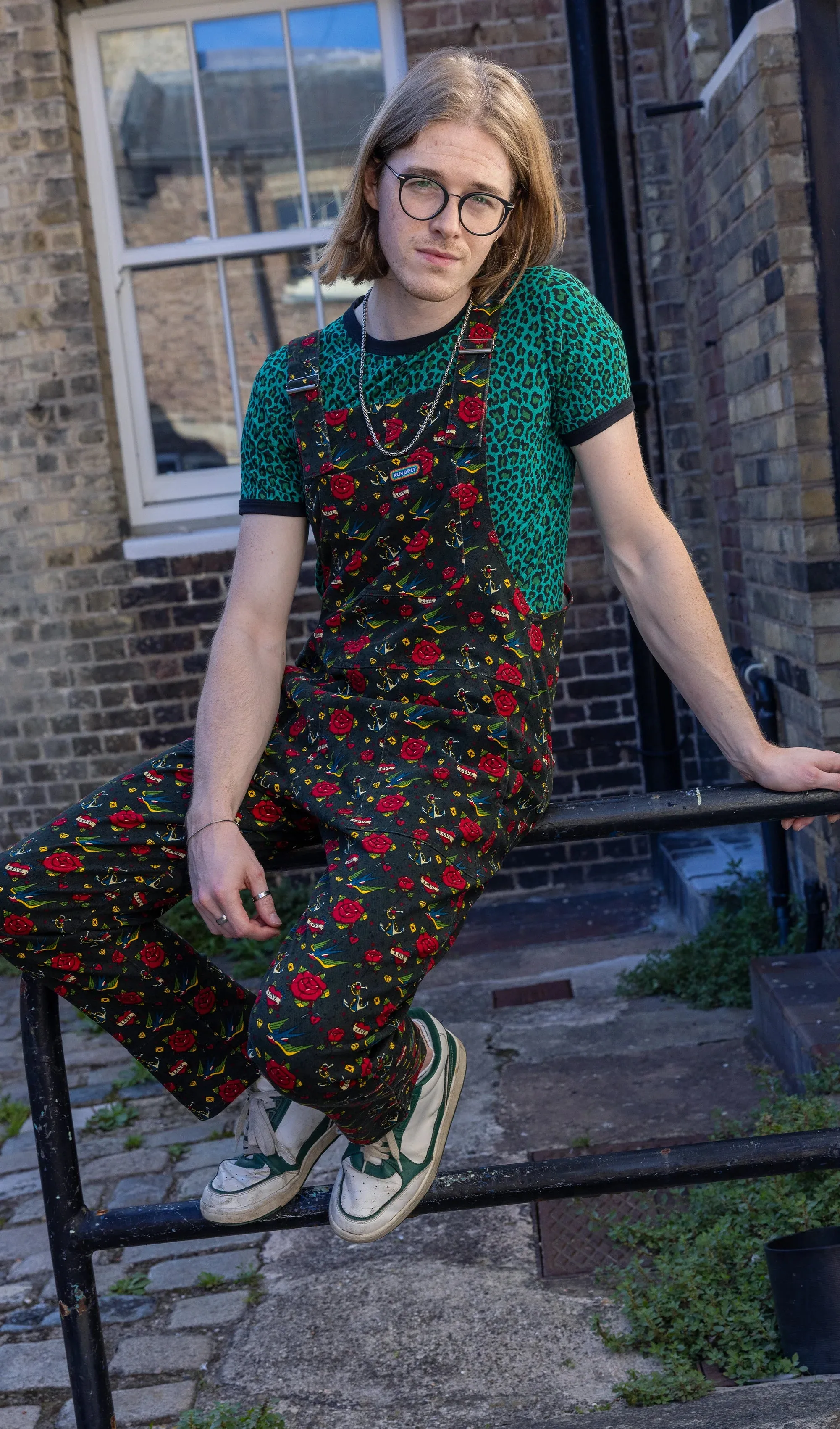 Run & Fly - Retro Old School Tattoo Stretch Twill Dungarees