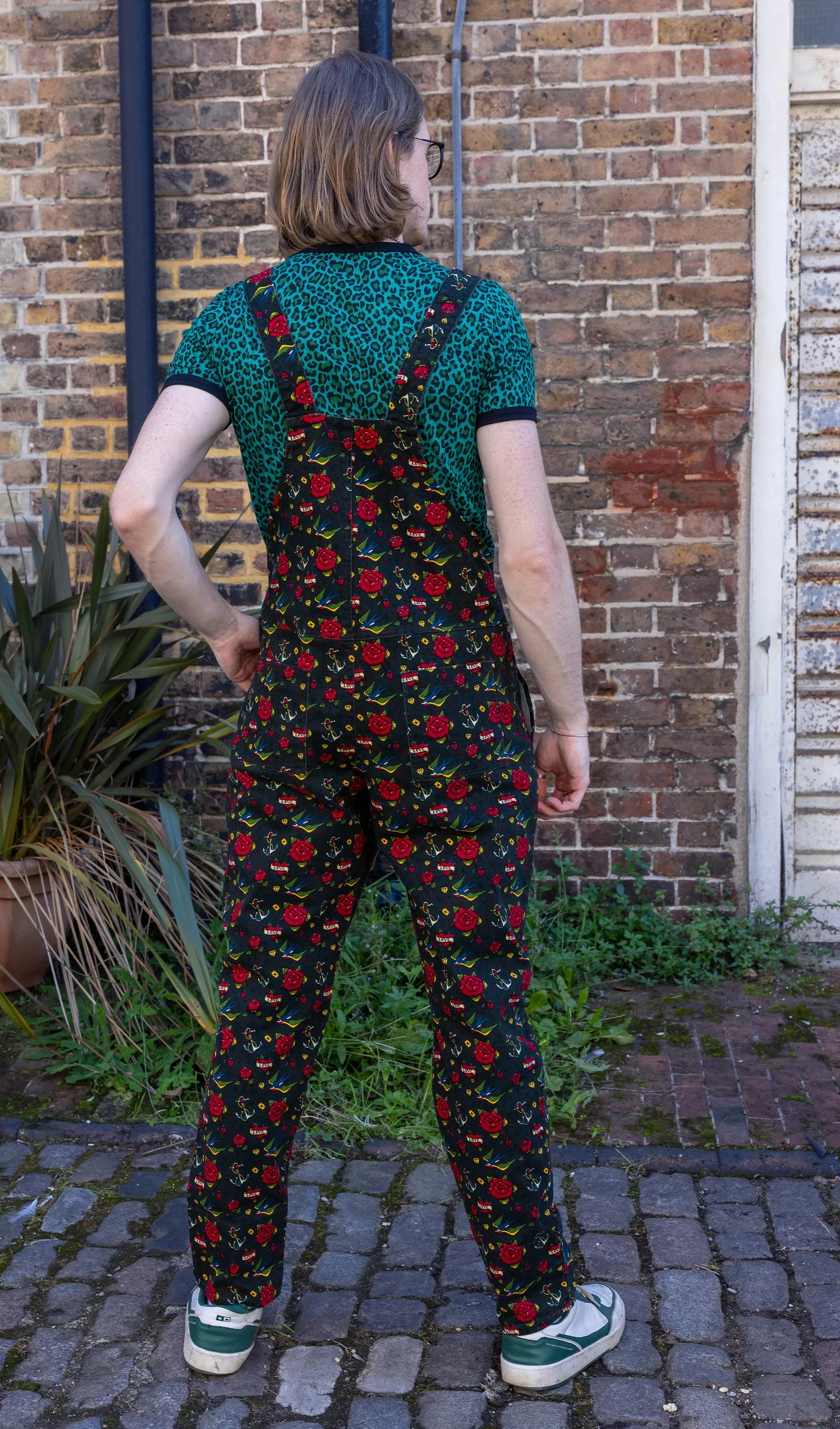 Run & Fly - Retro Old School Tattoo Stretch Twill Dungarees