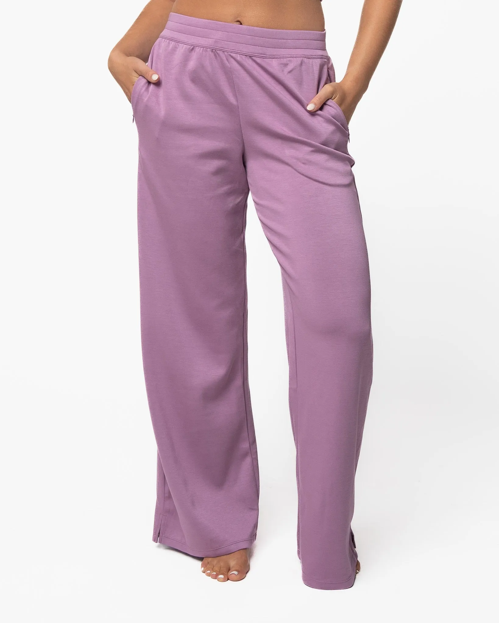 Soft Scuba Wide Leg Pant - Hazy Lilac