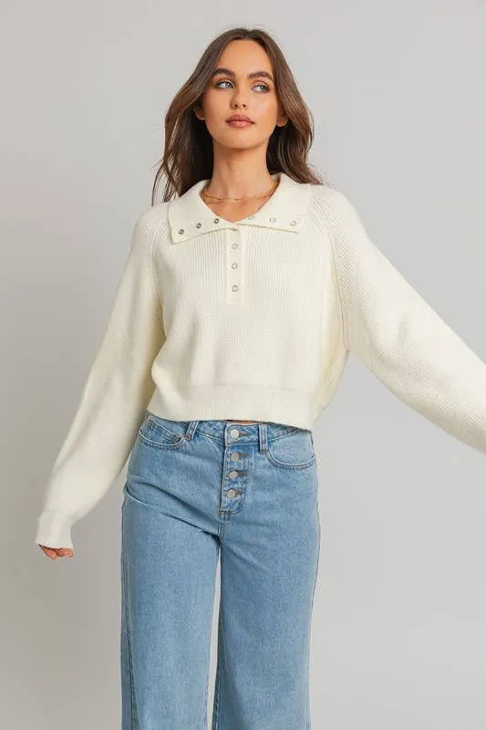 Solid Cozy Ribbed Crop Sweater