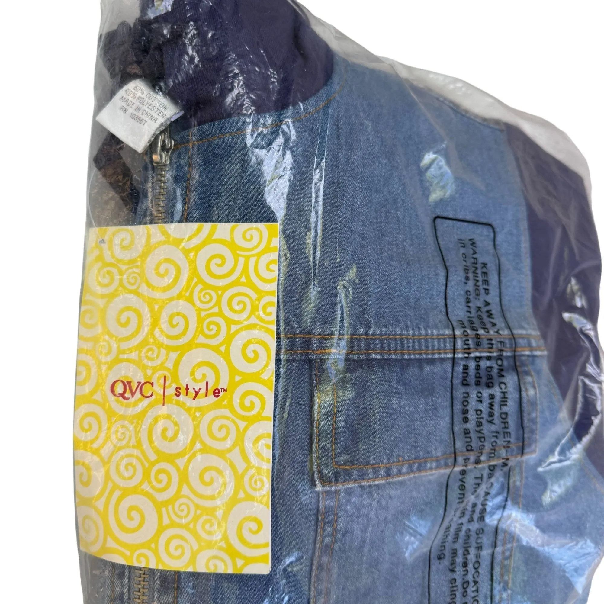 Sport Savvy Womens Denim Jacket Embroidered Top & Pants 3 Piece Set - New Medium