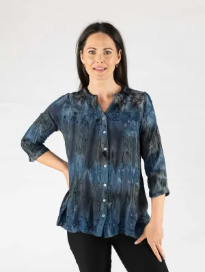 Tie Dye 3/4 Sleeve Longline Blouse