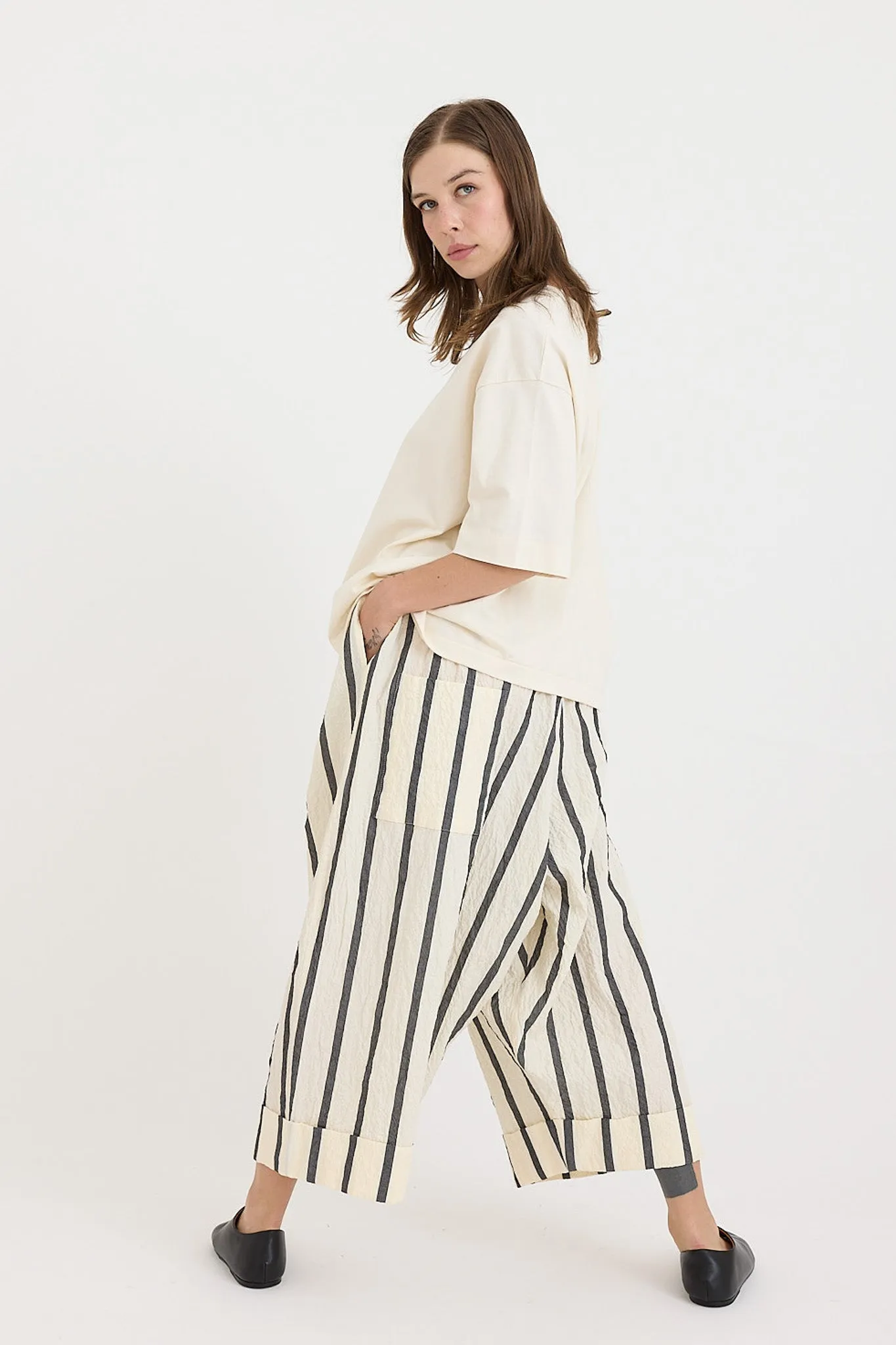 Toogood - The Baker Trouser / Bold Stripe -  Flint/Raw