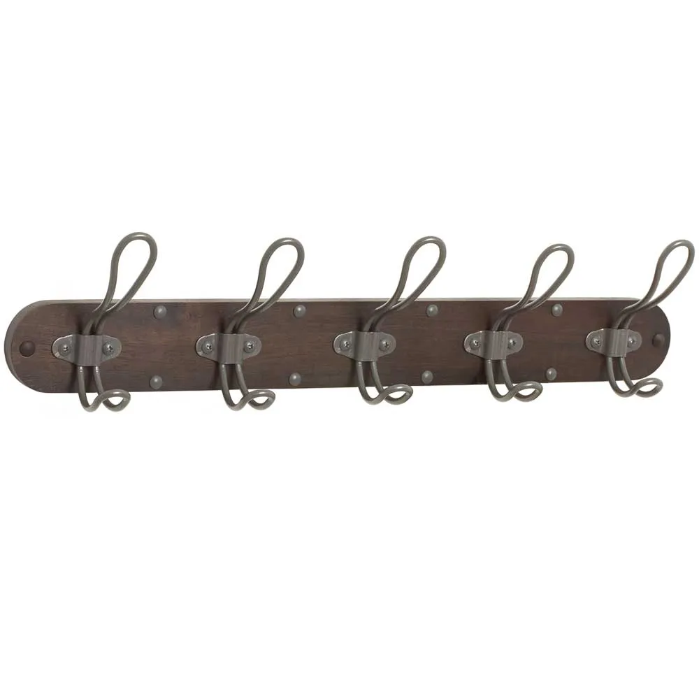 Vintage 5-Hook Wall Mount Coat Rack